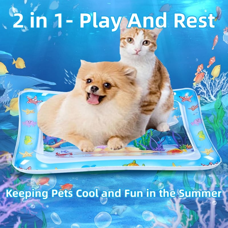 🐱 Unleash the Fun for Indoor Cats – 49% OFF ✨ Pet Water Sensory Mat – For Playful Hunting & Cooling Relief! 🐟