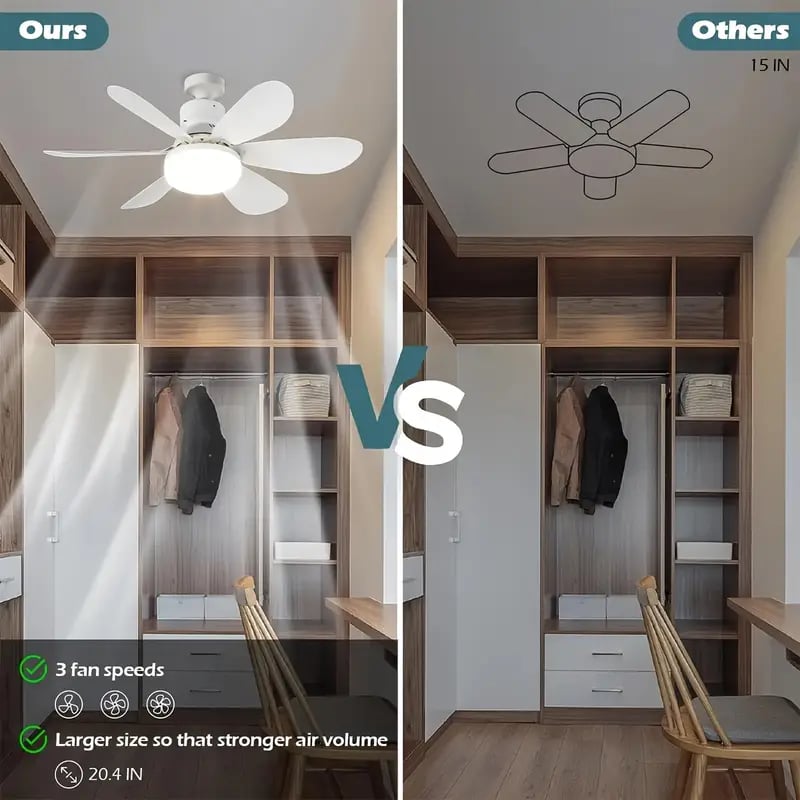 🔥ZOMERVERKOOP 61% UIT🔥 2-IN-1 PORTABLE CEILING FAN & LIGHT met afstandsbediening