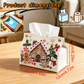🔥🎁 2+1 GRATIS!!🎄✨ Decorative Beaded Christmas Tissue Box Cover – Elegant Santa, Snowman & Reindeer Holiday Decor