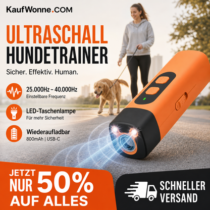 📢📢50 % Rabatt!! ⏰🐕 Tragbares Ultraschall-Hundeabwehrgerät, wiederaufladbar, 3 Modi, Hundetraining & Abwehr, für Outdoor & Spaziergänge
