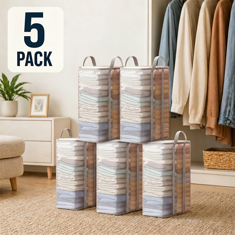 🔥Zeitlich begrenztes Angebot: 50 % Rabatt! 📦Große, strapazierfähige, dicke transparente Aufbewahrungstasche aus Kunststoff für Kleidung, Umzug und Lagerung