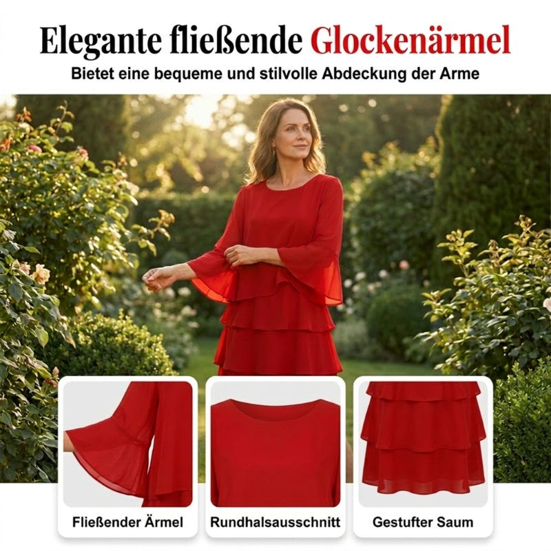 🎁 50 % Rabatt! Elegantes, mehrlagiges Rüschenkleid für Damen – Müheloser Stil für jeden Anlass 💃