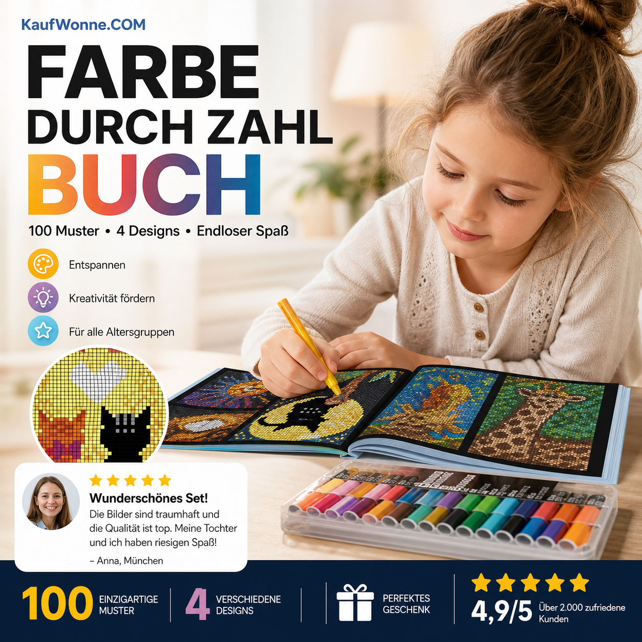🔥Solange der Vorrat reicht 50 % Rabatt!🎉Farbe durch Zahl Buch