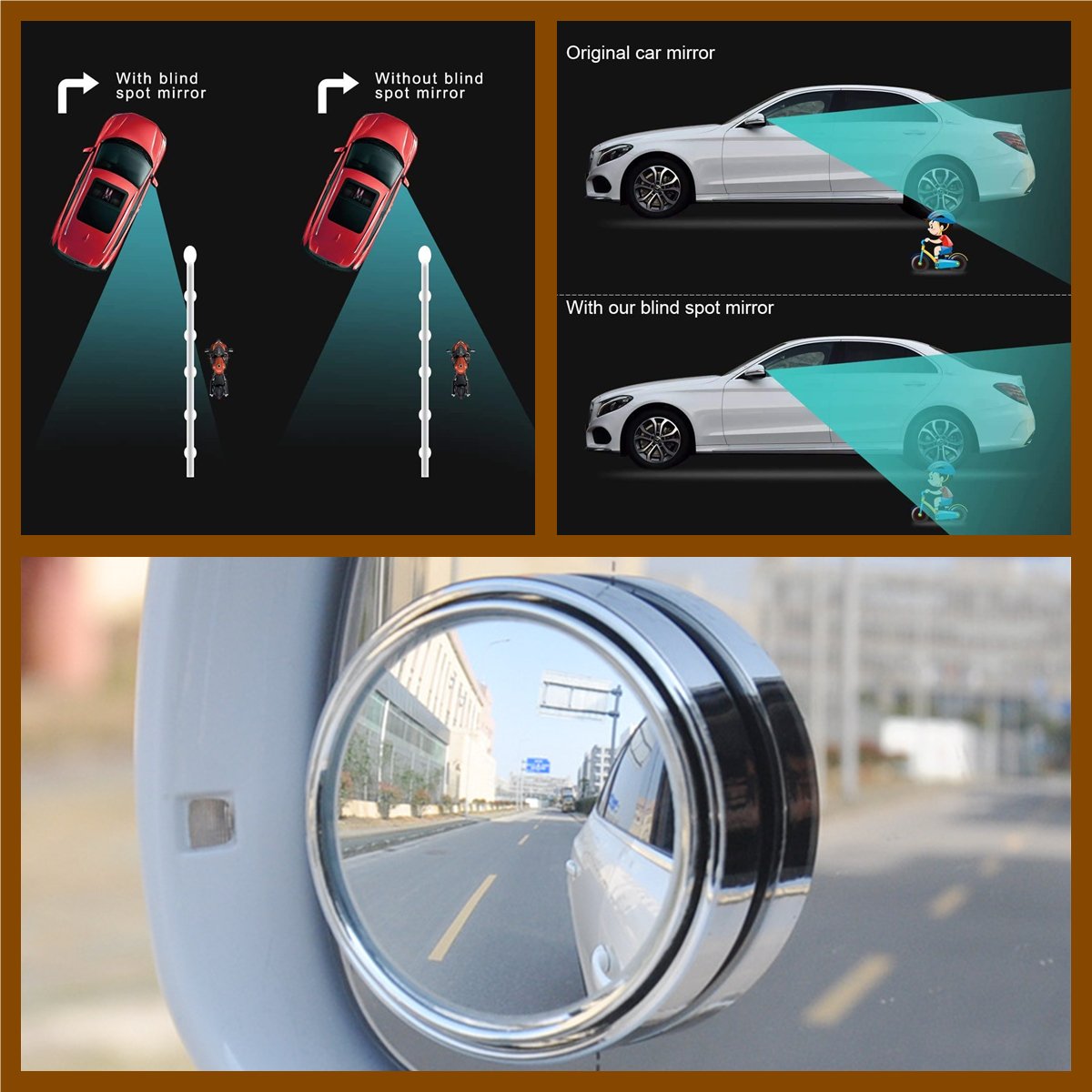 🚗💥 50% Rabatt! 🚗 2-Zoll-HD-Blindfleckspiegel – echte Glaslinse, 360°-Einstellung. Wasserdichtes ABS-Gehäuse. Einfache Klebemontage. Für Autos, SUVs, Transporter & LKW 🛡️