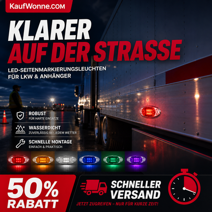 🚛 50% RABATT! 💡 2‑er‑Set LED‑Lkw‑Leuchten – 360° Sichtbarkeit, wetterfest & einfach zu montieren – Maximale Sicherheit bei Nacht & schlechtem Wetter 🌙