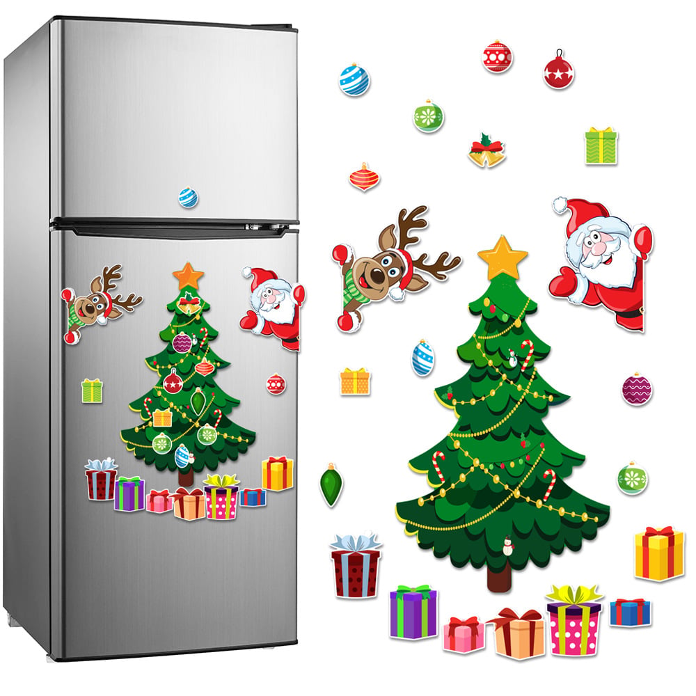 🎅 Weihnachts-Magnetaufkleber, festliche Dekoration für Kühlschrank und Metalloberflächen