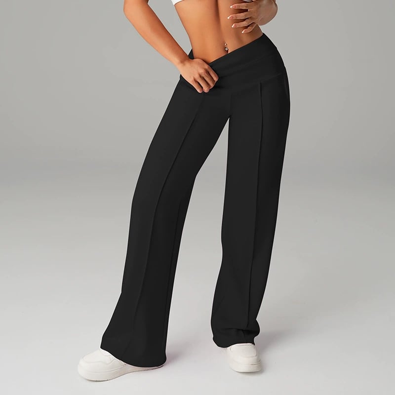 🎉LETZTER TAG AKTION – 50% RABATT 👖✨ Damen Weite Straight-Leg-Hose mit hohem Bund – Stretchstoff + Praktische Taschen + 9 Farben! ✨