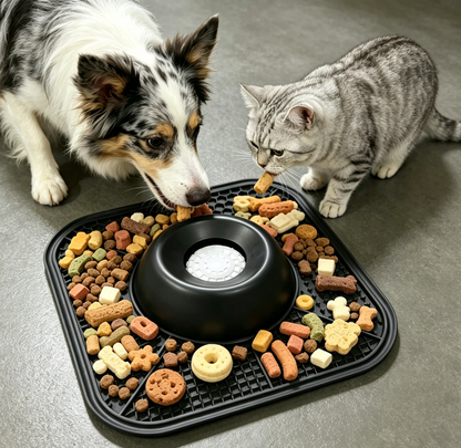 📢📢50 % Rabatt!! 🥳🐾🍽️ Kombinierter Futternapf mit rutschfester Leckunterlage für Hunde – verlangsamt die Nahrungsaufnahme, beugt Blähungen vor, mindert Stress und fördert die geistige Auslastung 🧠