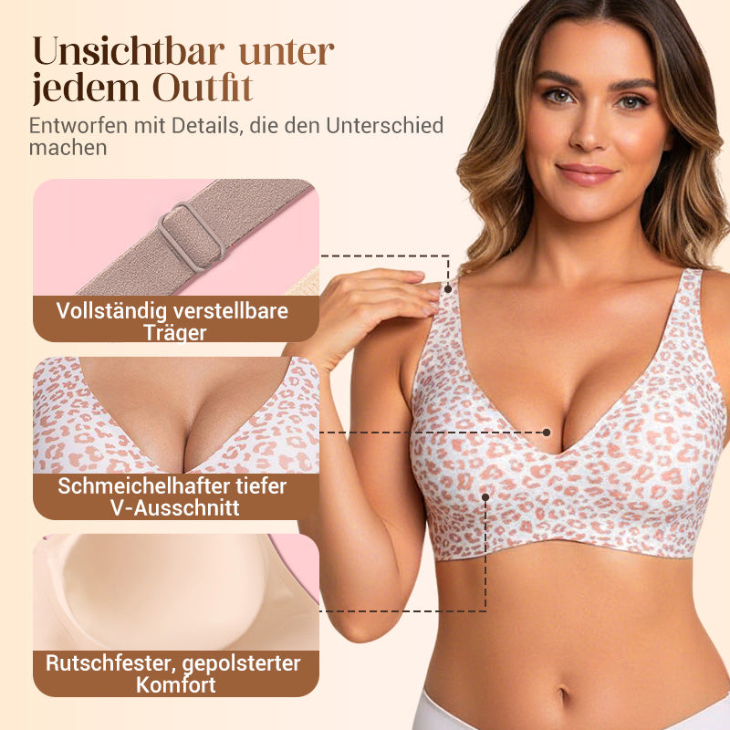 💕Jelly Wireless Damen Komfortable kabellose Push-up-BHs, nahtlose T-Shirt-BHs, BHs mit tiefem V-Ausschnitt für jeden Tag
