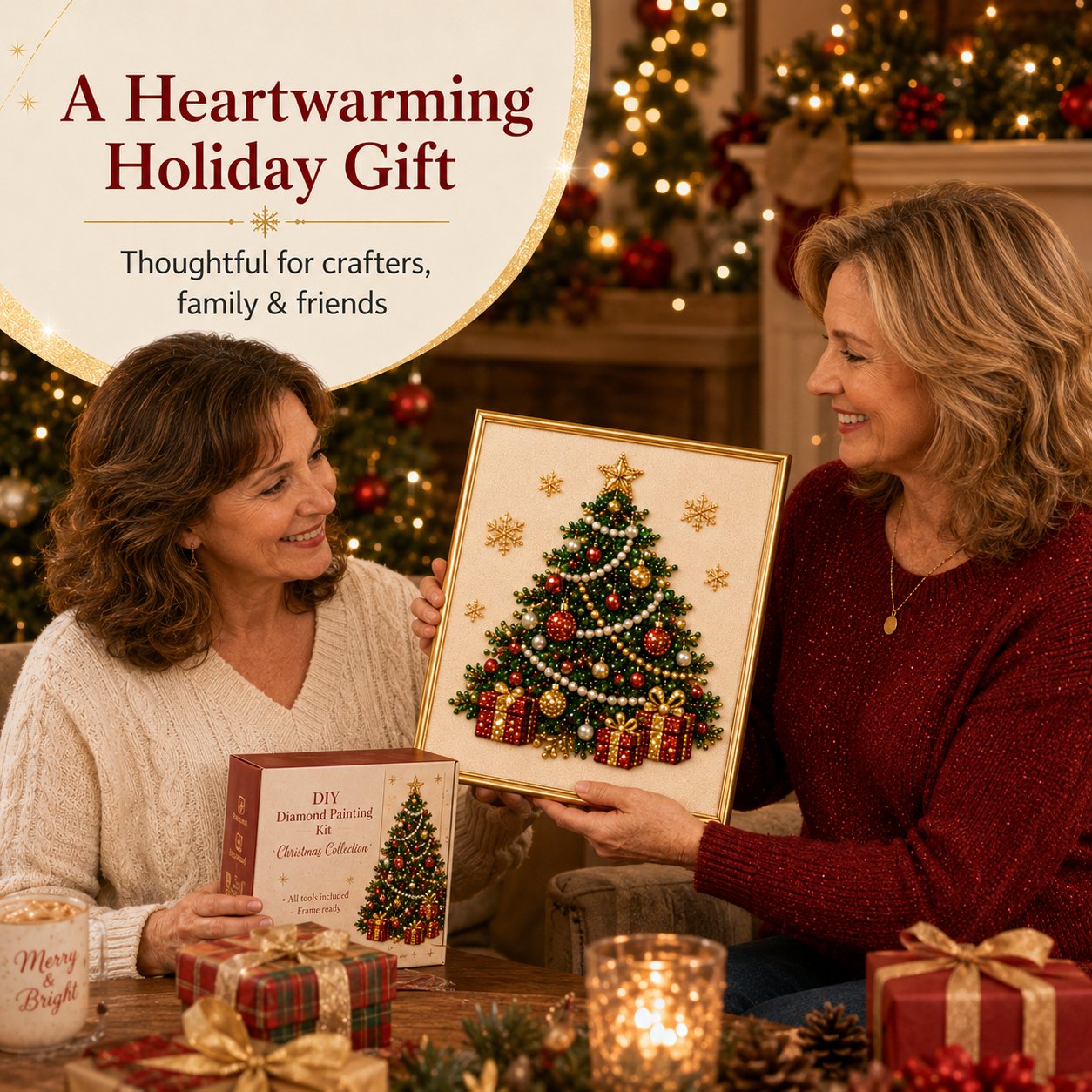 🎨💎DIY-Weihnachts-Diamantmalerei-Set mit Perlen -🧘Entspannend & Anfängerfreundlich