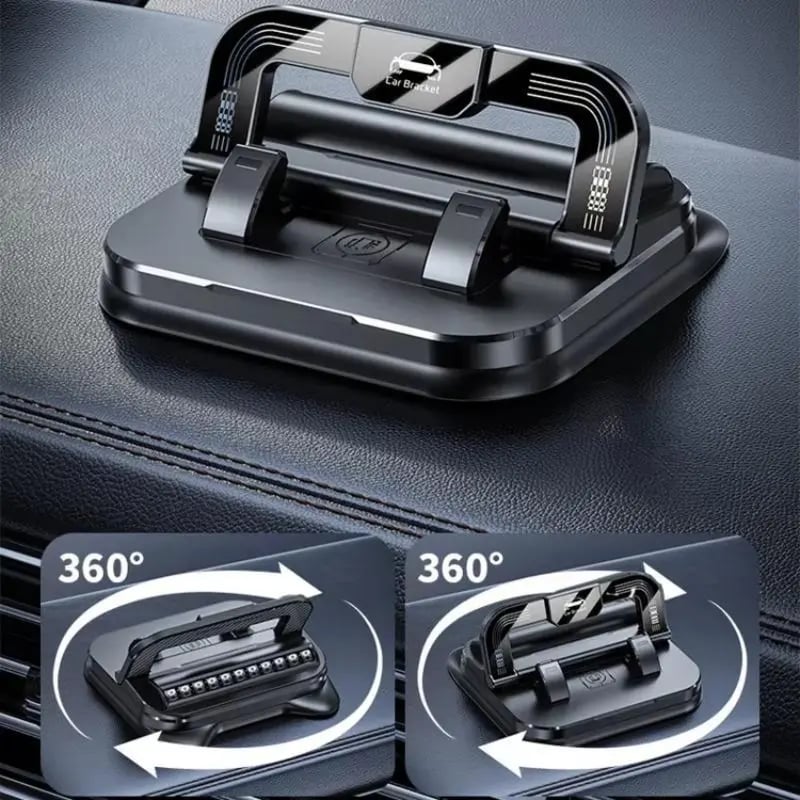 🚗Drehbarer Auto-Handyhalter fürs Armaturenbrett – 360° verstellbar & rutschfest – Freisprech-Handyhalterung 🛡️