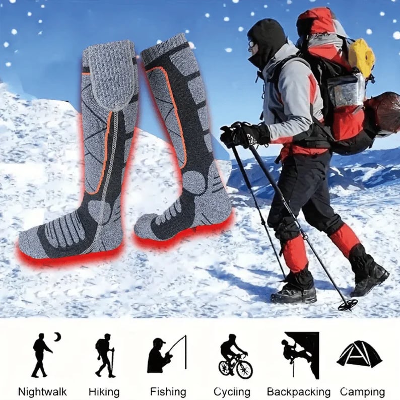 Waschbare, wiederaufladbare Heizsocken für Damen und Herren
