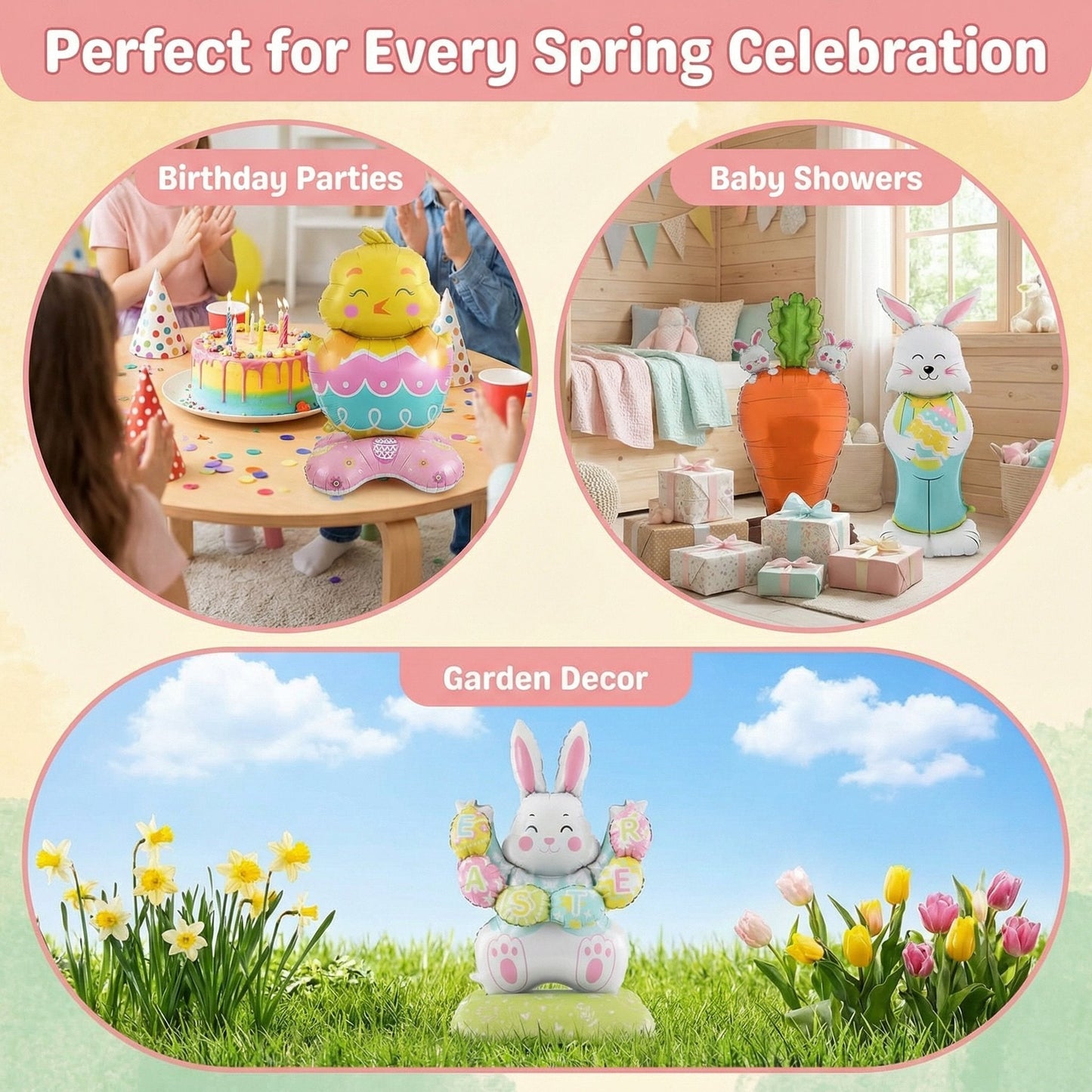 🎁Oster-Frühbucherangebot🐰3D-Stehhasenballon Extra Large – selbsttragend und festlich