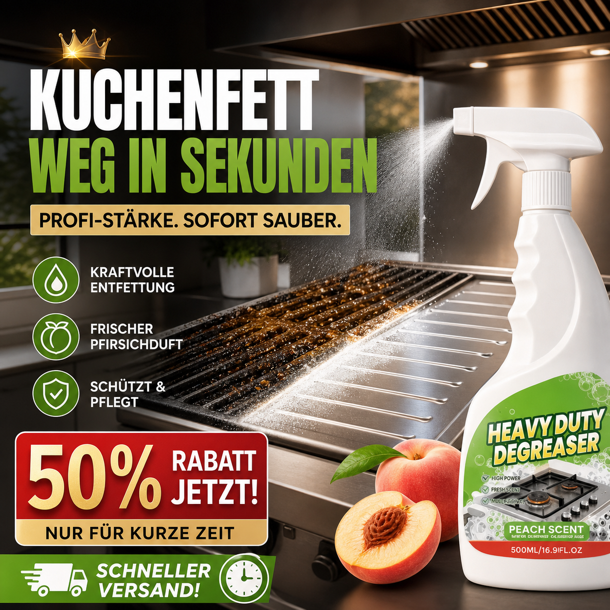 🏆 Stark wirkender Küchen‑Entfetter‑Spray