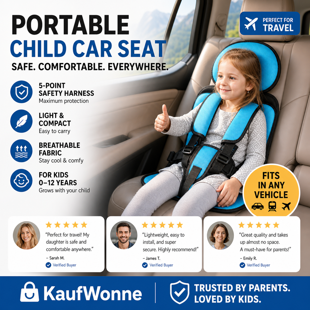 📢📢50% RABATT !!⏰Tragbarer Kindersitz fürs Auto