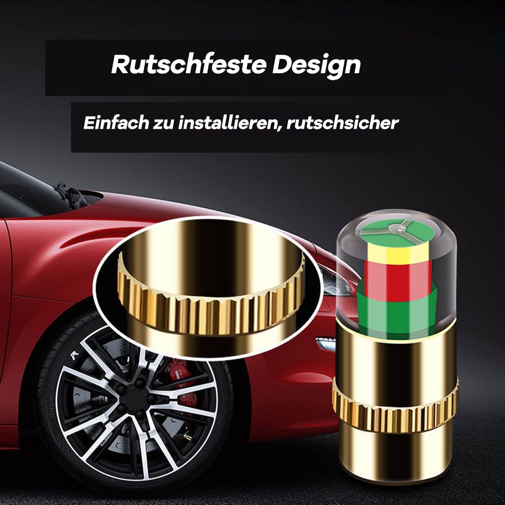 🔥🎉JETZT IM 2+1 DEAL! 🚗4er-Set intelligenter Reifendruck-Wächter | Einfach aufschrauben & geschützt losfahren 🚗💨