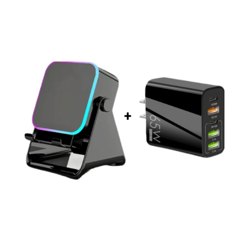 🔥Letzter Tag des zeitlich begrenzten 50%-Rabatts!🔥 5-in-1 Kabelloser Bluetooth-Lautsprecher mit Induktionsfunktion und verstellbarer Handyhalterung