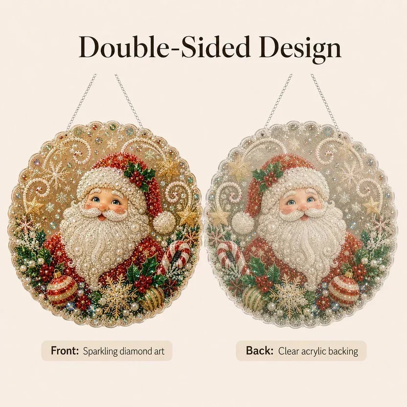 🎁🎄 DIY Weihnachts-Perlen-Diamantmalerei-Anhänger Bastelset | Farbechte, abriebfeste Perlen – handgefertigte Festdekoration zum Aufhängen 🎅💎