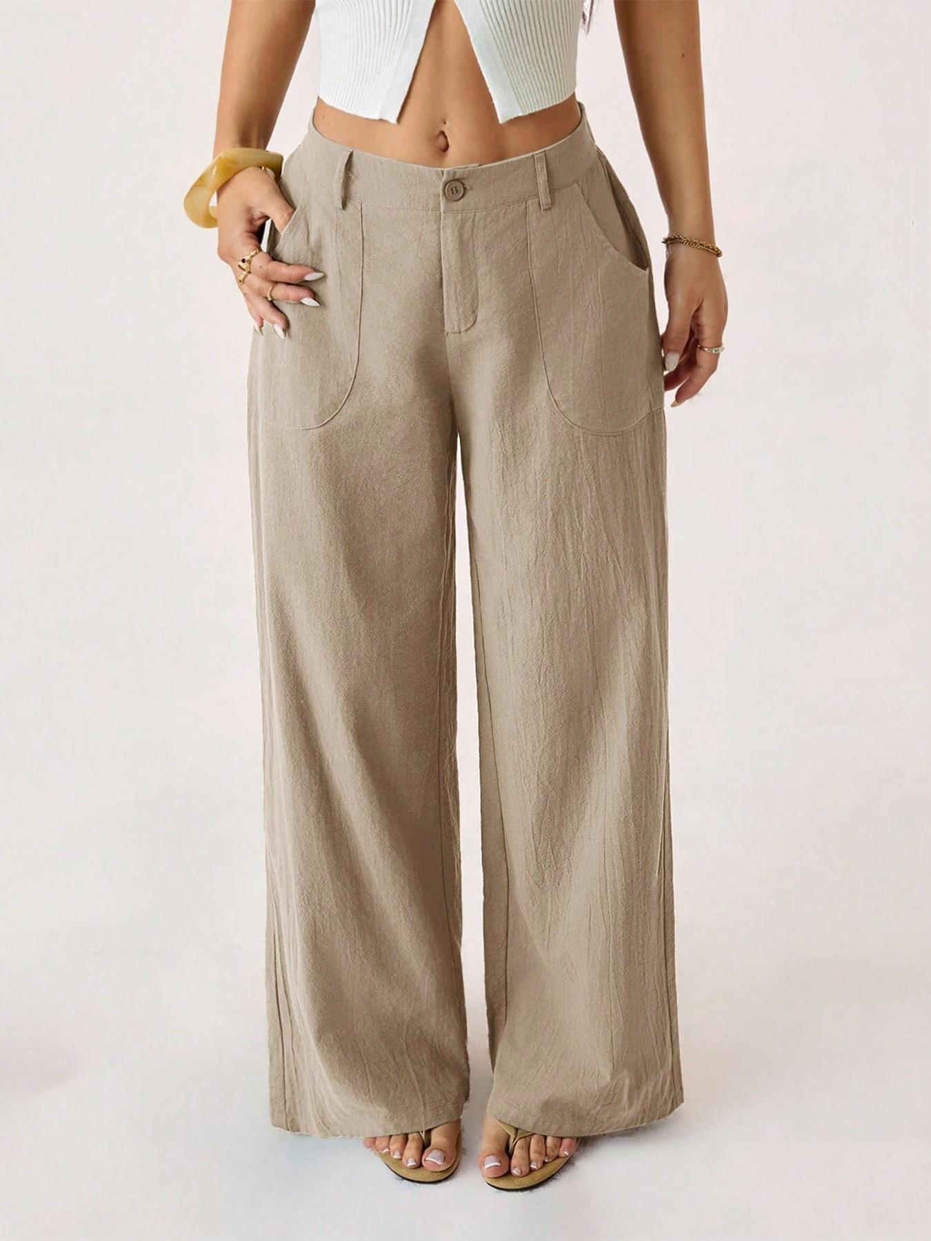 🔥🔥 2026 NEU 🥳☀️ Lässige Damen Loungehose aus Baumwoll-Leinen-Mix 👖 Fließend, gerades Bein & hoher Bund – perfekt für Sommer & Alltag 🌸
