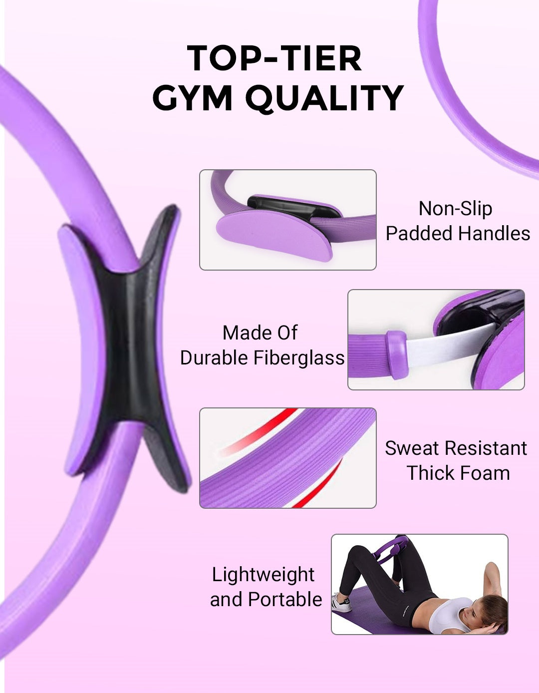 🏃‍♀️ Jetzt 50 % Rabatt! 🌀 Pilates-Ring – Stärkt die Rumpfmuskulatur, leicht und ideal für Zuhause/Reisen 💪