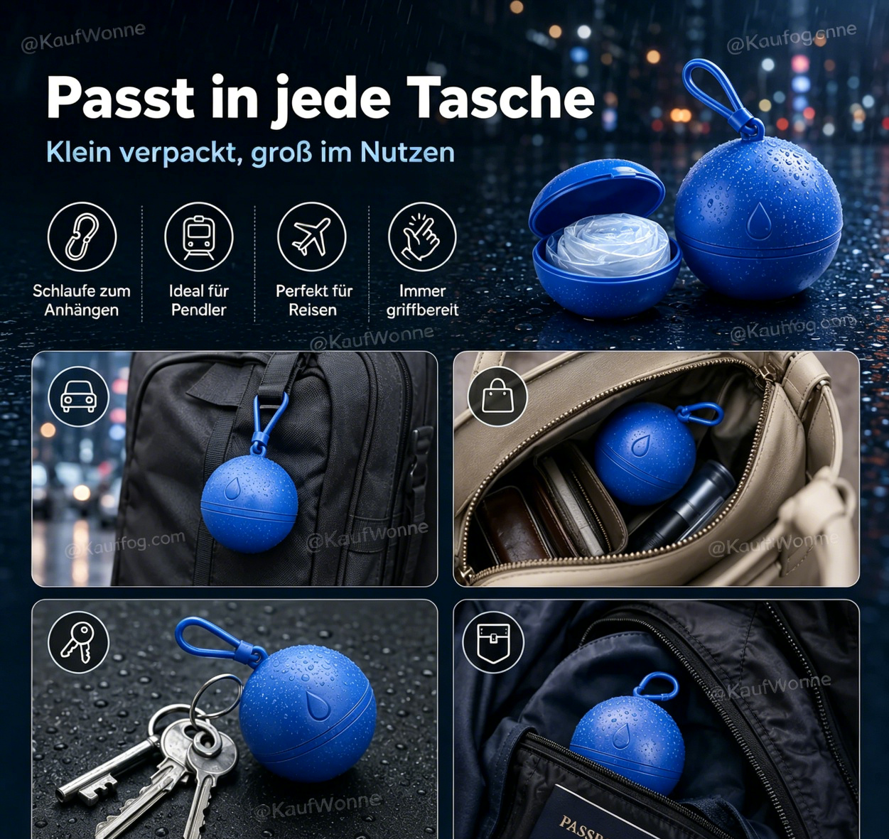 🥳HEISSER SALE 2026🥳💞 50K+ VERKAUFT! ⚡🌧️Einweg-Regenjacke in Mini-Kugelform (1 kaufen, 2 gratis)