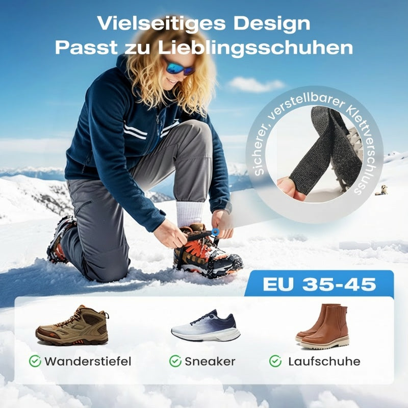 🧊 Équipez-vous pour l‘hiver à -50% ! 🗻 Le kit antidérapant professionnel – Technologie pro, montage facile. Ne glissez plus en famille !
