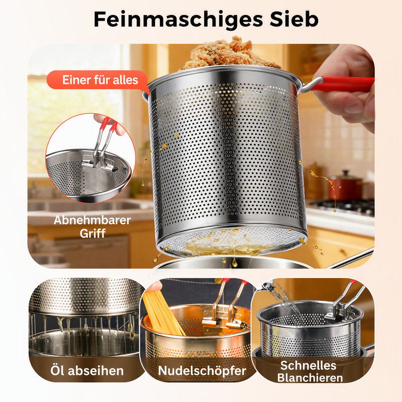 🔥Multifunktionale Fritteuse aus Edelstahl 304