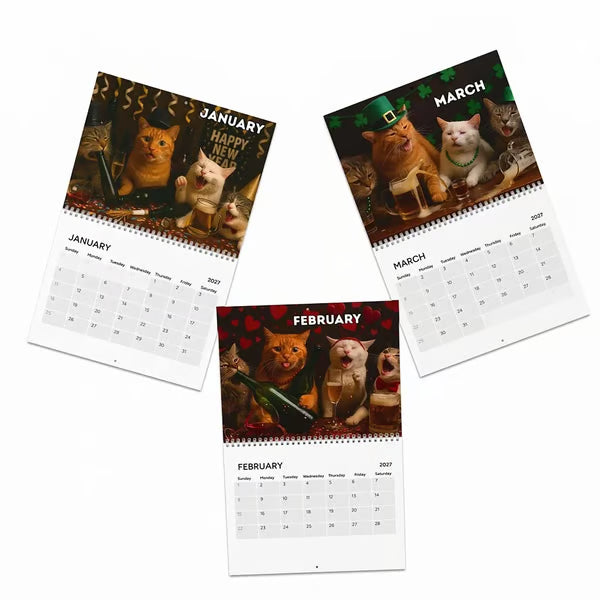 🍺🐱Betrunkene Katzen Kalender 2027