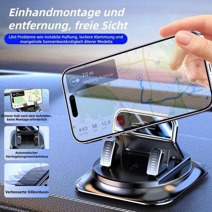 🚗Drehbarer Auto-Handyhalter fürs Armaturenbrett – 360° verstellbar & rutschfest – Freisprech-Handyhalterung 🛡️