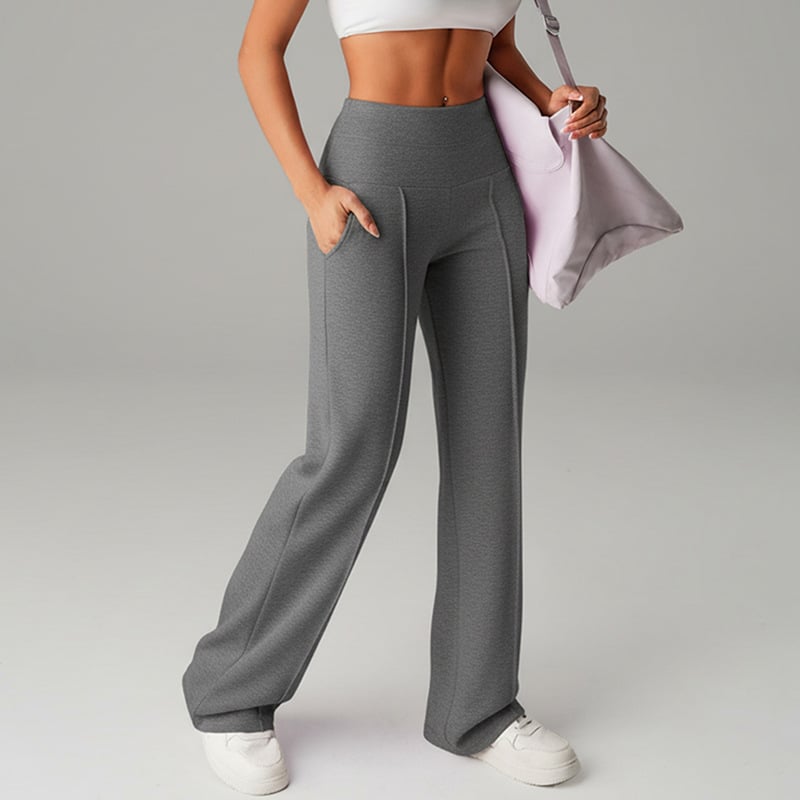 🎉LETZTER TAG AKTION – 50% RABATT 👖✨ Damen Weite Straight-Leg-Hose mit hohem Bund – Stretchstoff + Praktische Taschen + 9 Farben! ✨