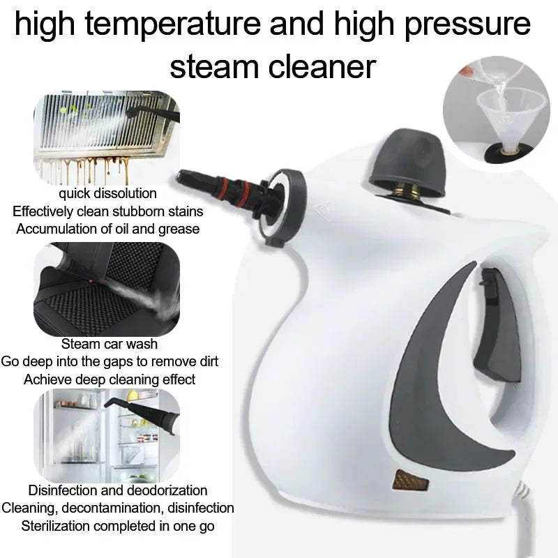 📢📢50 % Rabatt!!🥳Hand-Hochdruck-Dampfreiniger mit 9 Zubehörteilen