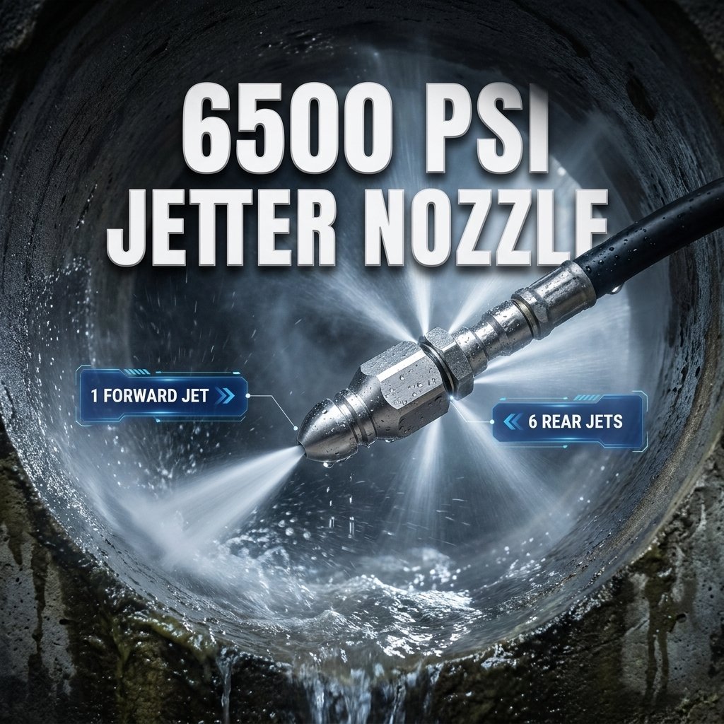 💥 2 kaufen, 1 gratis + 50 % Rabatt! 🔧 Edelstahl-Rohrreinigungsdüse (6500 PSI) – 1/4"-Schnellanschluss für Hochdruckreiniger