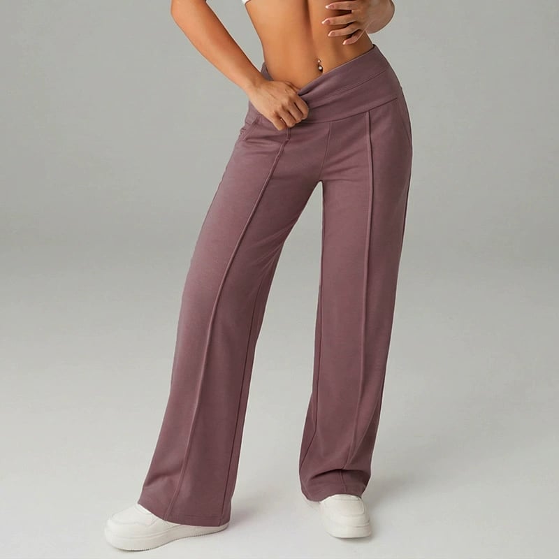 🎉LETZTER TAG AKTION – 50% RABATT 👖✨ Damen Weite Straight-Leg-Hose mit hohem Bund – Stretchstoff + Praktische Taschen + 9 Farben! ✨