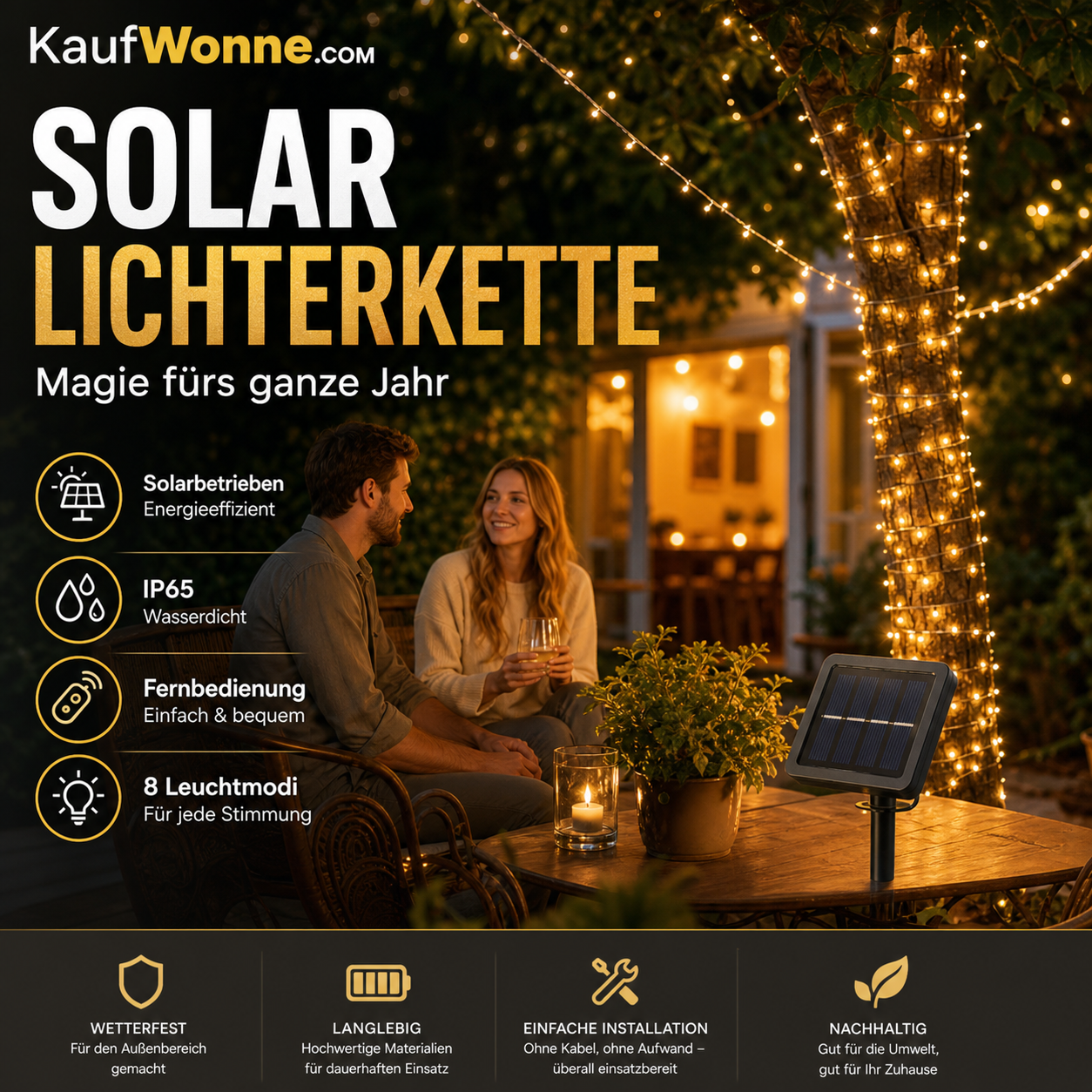 🎁50 % Rabatt! Solar‑Dekor‑Lichterketten 🏠Unverzichtbare Dekoration für den Garten