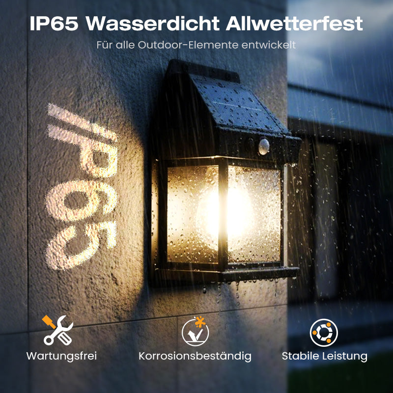 📢📢50 % Rabatt!! ⏰ ⏳Bewegungssensor Solar-Wolfram-Wandleucht - Wetterfest, langlebig & mit effizientem Panel | 0€ Stromkosten, warmes Wolfram-Licht🌙