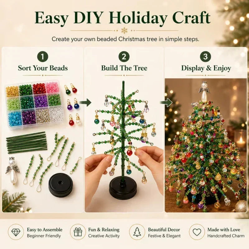 🎄✨ DIY Perlen-Weihnachtsbaum-Set – 🎅 Gestalten Sie Ihre eigene funkelnde Weihnachtsdekoration