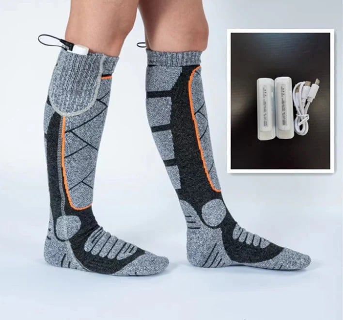 Waschbare, wiederaufladbare Heizsocken für Damen und Herren