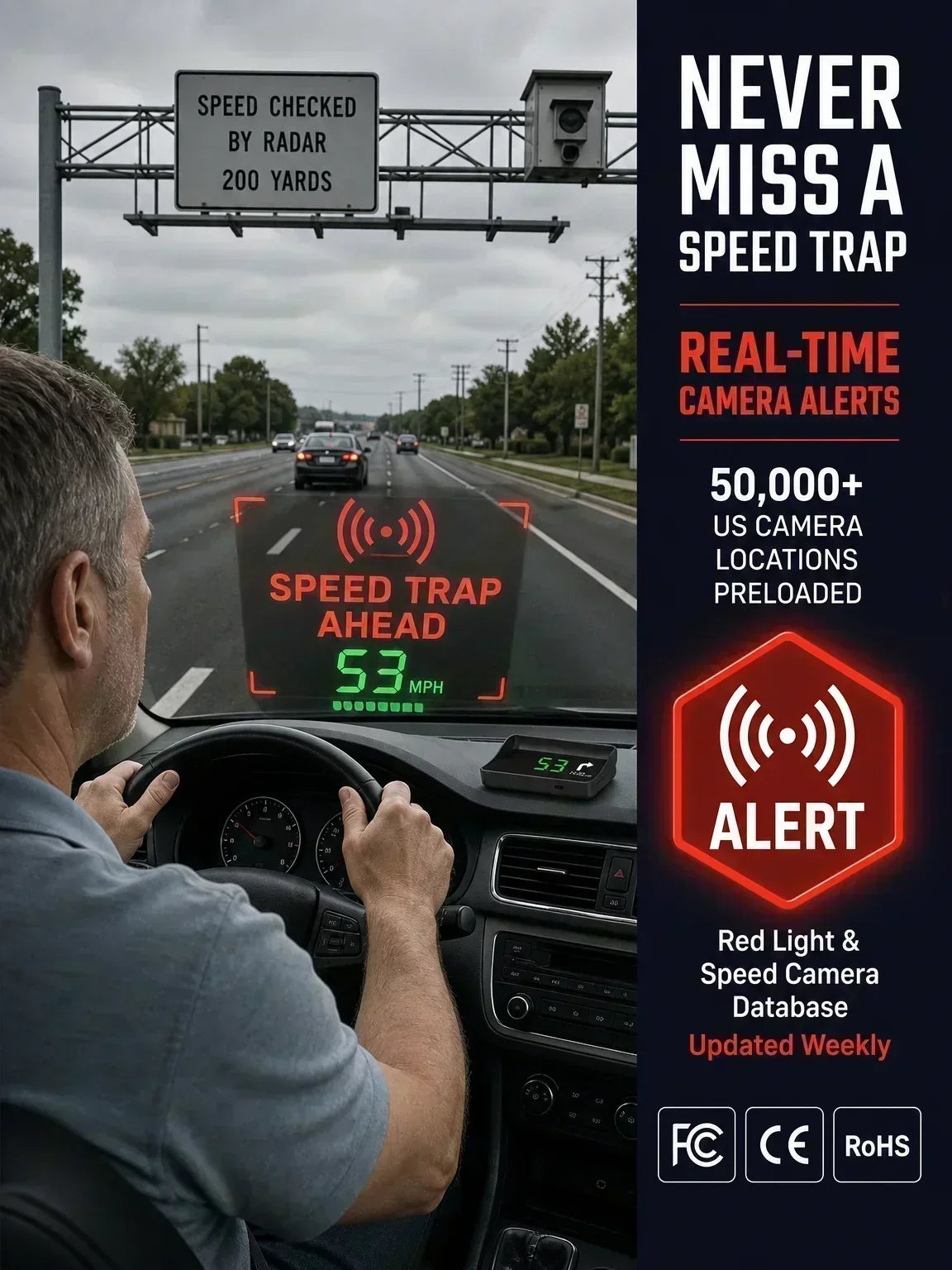 🚗🔥 JETZT 50 % RABATT! Auto‑HUD Head‑Up‑Display, GPS‑Digital‑Tachometer, Ampel‑Countdown & Blitzer‑Warnung, universelles Sicherheitsgerät