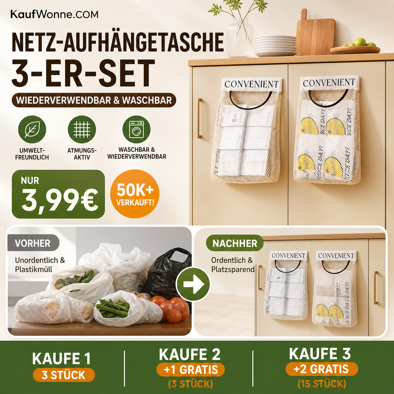 🥳Heißes Angebot 🥳💞50K+ verkauft!Netz‑Aufhängetasche 3‑er‑Set – ab 3,99 €! Wiederverwendbar, waschbar & luftdurchlässig, umweltfreundliche Aufbewahrung, jetzt zuschlagen!✅