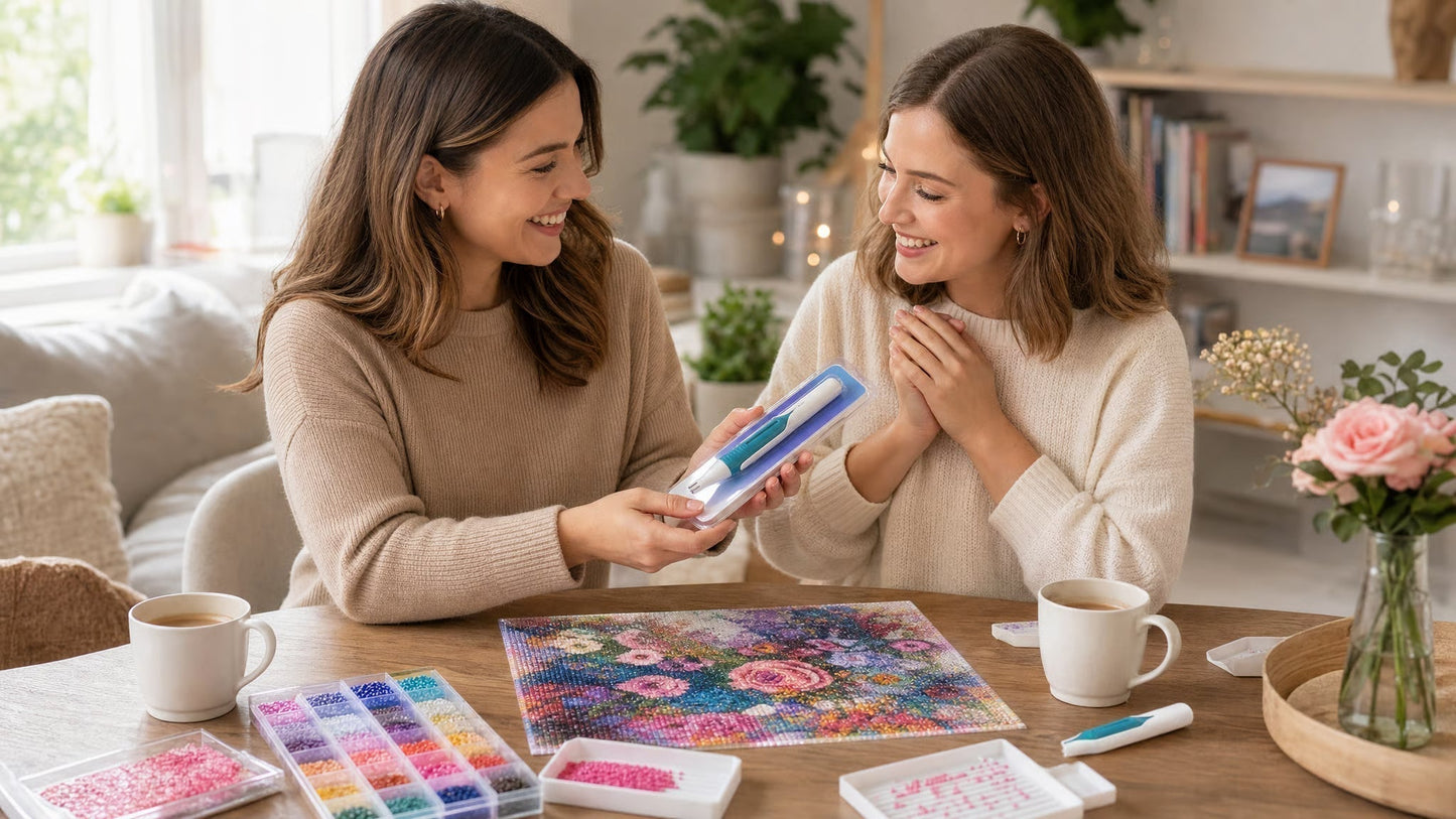 🔥🎁 2+1 GRATIS!! 🥳💞 50K+ VERKAUFT! ⚡💎 Automatischer Diamantmal-Stift mit Perlenablage-Set