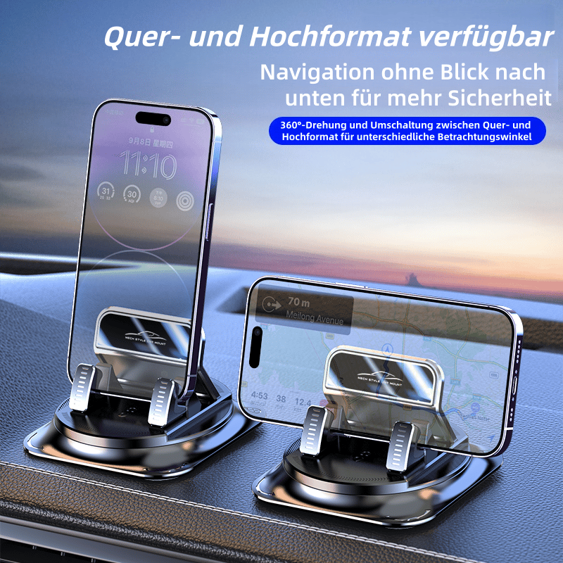 🚗Drehbarer Auto-Handyhalter fürs Armaturenbrett – 360° verstellbar & rutschfest – Freisprech-Handyhalterung 🛡️