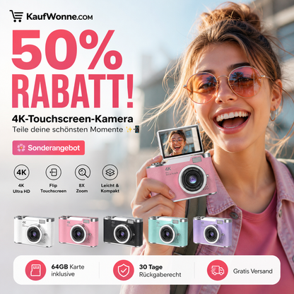 💐50% RABATT! 4K-Touchscreen-Kamera – Teile deine schönsten Momente ✨📱【Sonderangebot】
