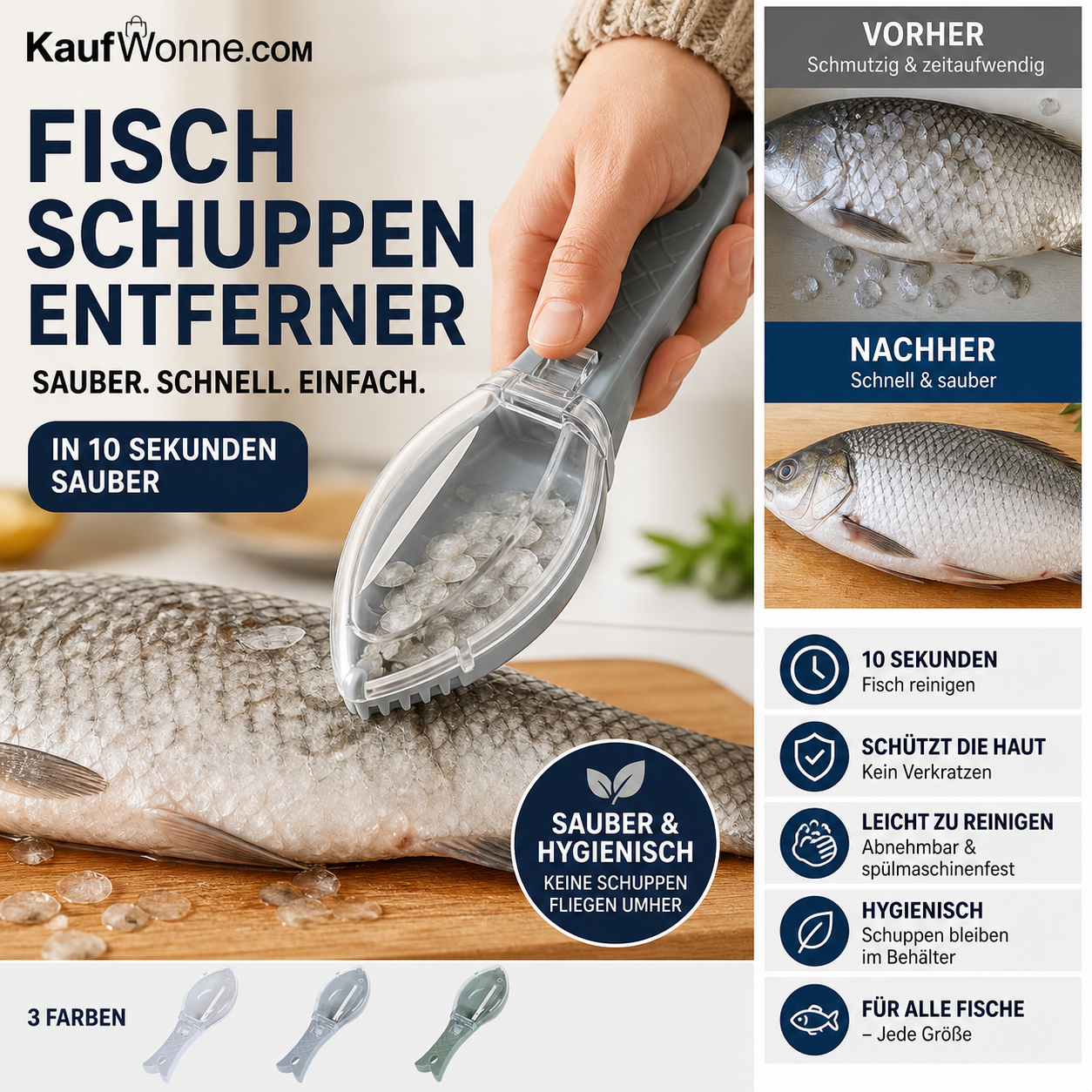 🔥 Heißer Verkauf: 🐟Tragbarer Fischschuppenschäler – 50 % Rabatt