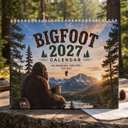 🌲50% RABATT | 🦶 Bigfoot Kalender 2027 – Lustiger Sasquatch Wandkalender 📅
