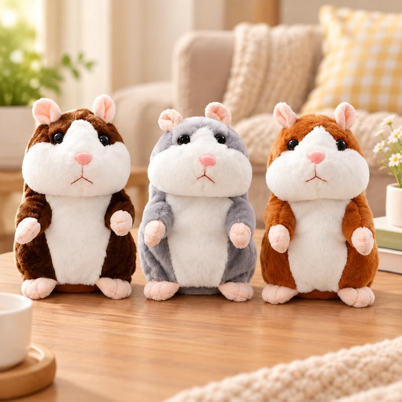 Sprechender Hamster als Plüschtier – wiederholt alles, was man sagt, schüttelt automatisch den Kopf, urkomischer Spaß für Kinder und Erwachsene