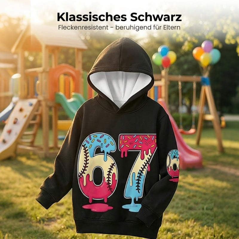 😂🤣 Lustiger Hoodie für Kinder: 67-Meme-Motiv 🧸🎉 Super weich & langlebig – perfekt für Schule & Freizeit!