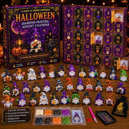 🎉✨ 31 Tage voller Gnome-Überraschungen: Halloween-Diamantmalerei-Adventskalender