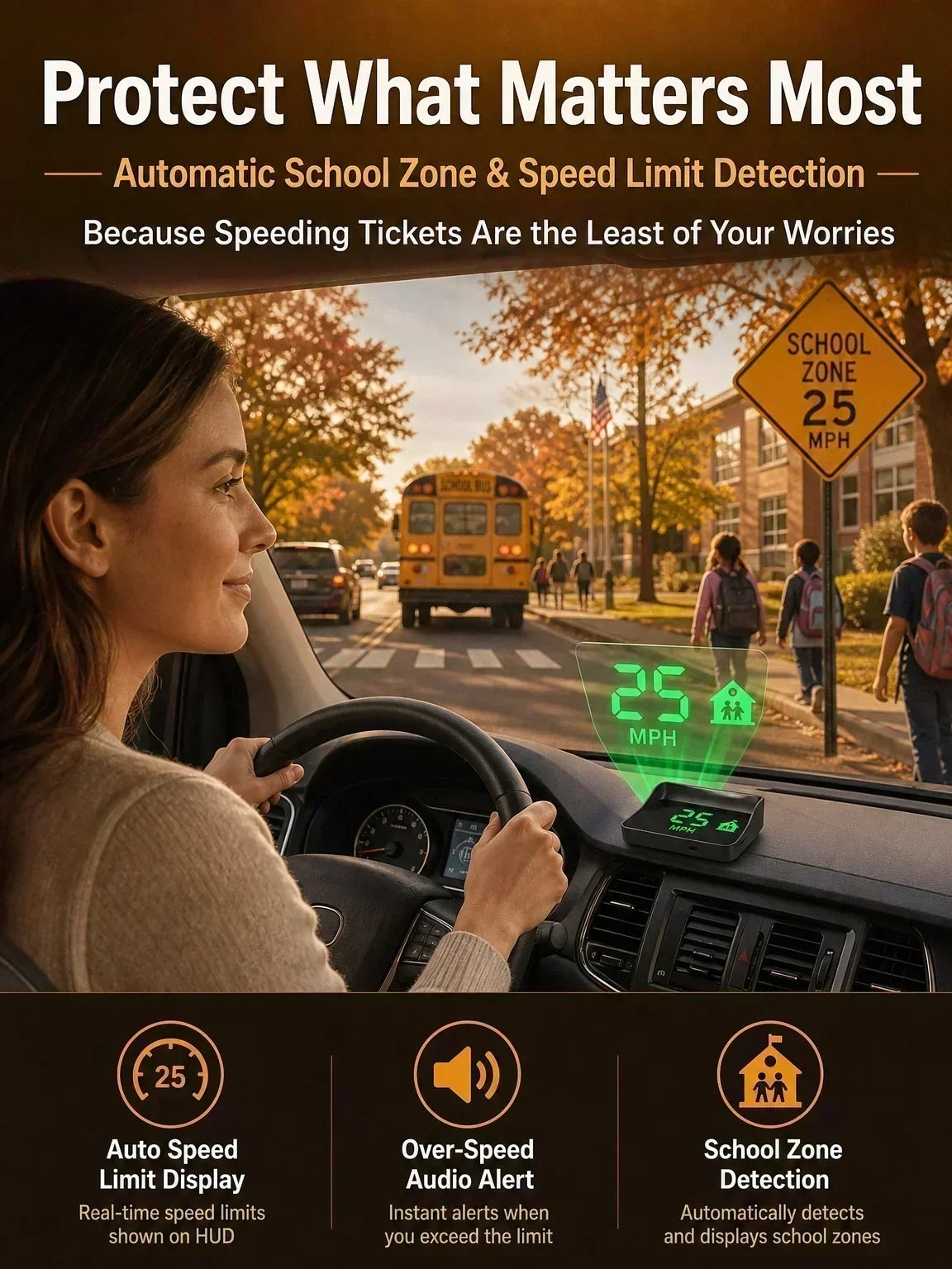 🚗🔥 JETZT 50 % RABATT! Auto‑HUD Head‑Up‑Display, GPS‑Digital‑Tachometer, Ampel‑Countdown & Blitzer‑Warnung, universelles Sicherheitsgerät