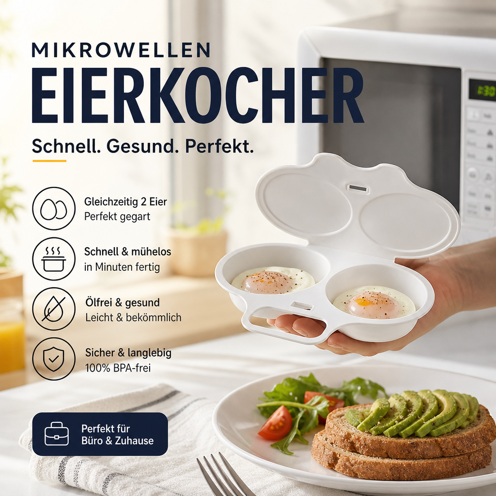🥳HEISSER VERKAUF 2026🥳💞Mehr als 50.000 verkauft! 🥗🎁 50 % RABATT! Mikrowellen-Eierkocher mit Deckel und Griff - Zweikammer‑Design, antihaftbeschichtet und leicht zu reinigen. Gesünder als Braten – zuschlagen und sparen! 🏠✅