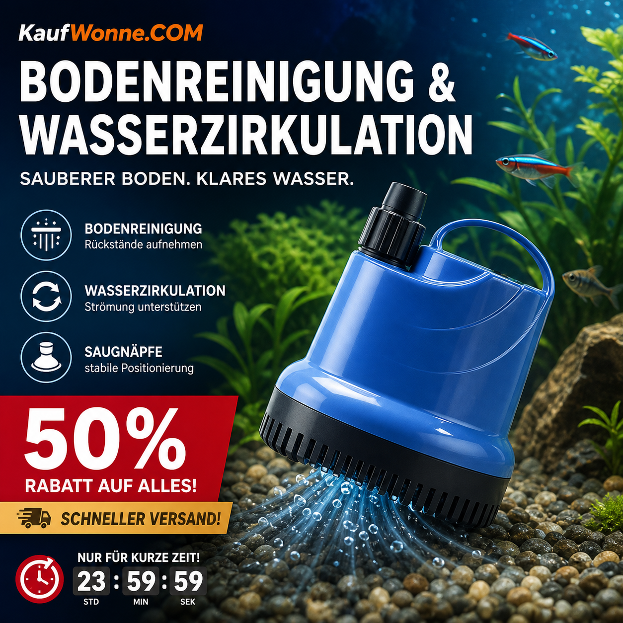 📢📢50 % Rabatt!! ⏰🐠 Bodenansaug‑Aufsatz für Aquarien‑Filterpumpe